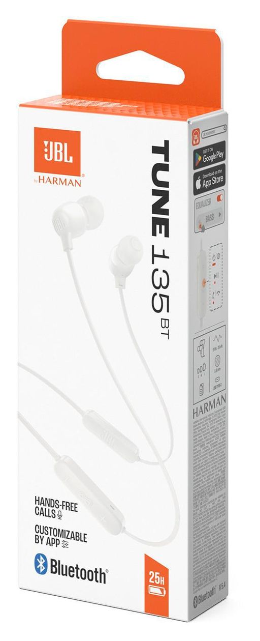 Tune 135BT In-Ear Bluetooth Kopfhörer kabellos 25 h Laufzeit IPX4  (Weiß) 