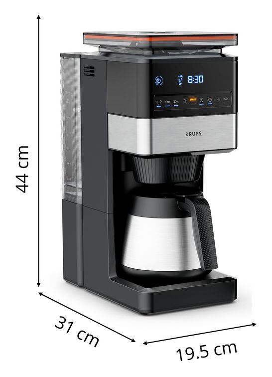 KT8428 Grind Aroma XL 15 Tassen Thermo Filterkaffeemaschine  (Schwarz, Edelstahl) 