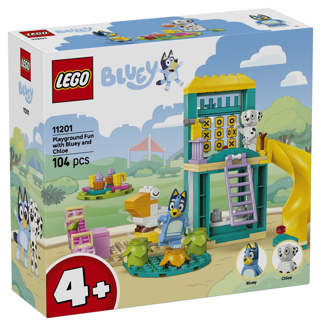 Bluey und Chloe auf dem Spielplatz 