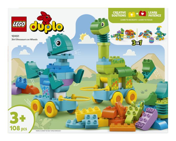 Dinos auf Rädern 3-in-1-Set 