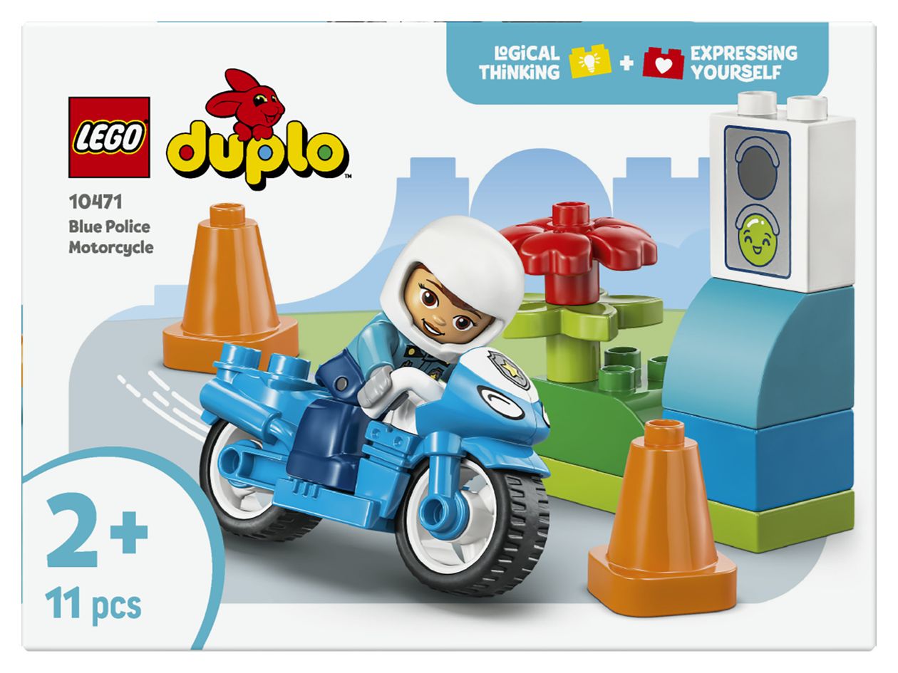 DUPLO Town Blaues Polizeimotorrad Bauset 11 Teile  (Mehrfarbig) 