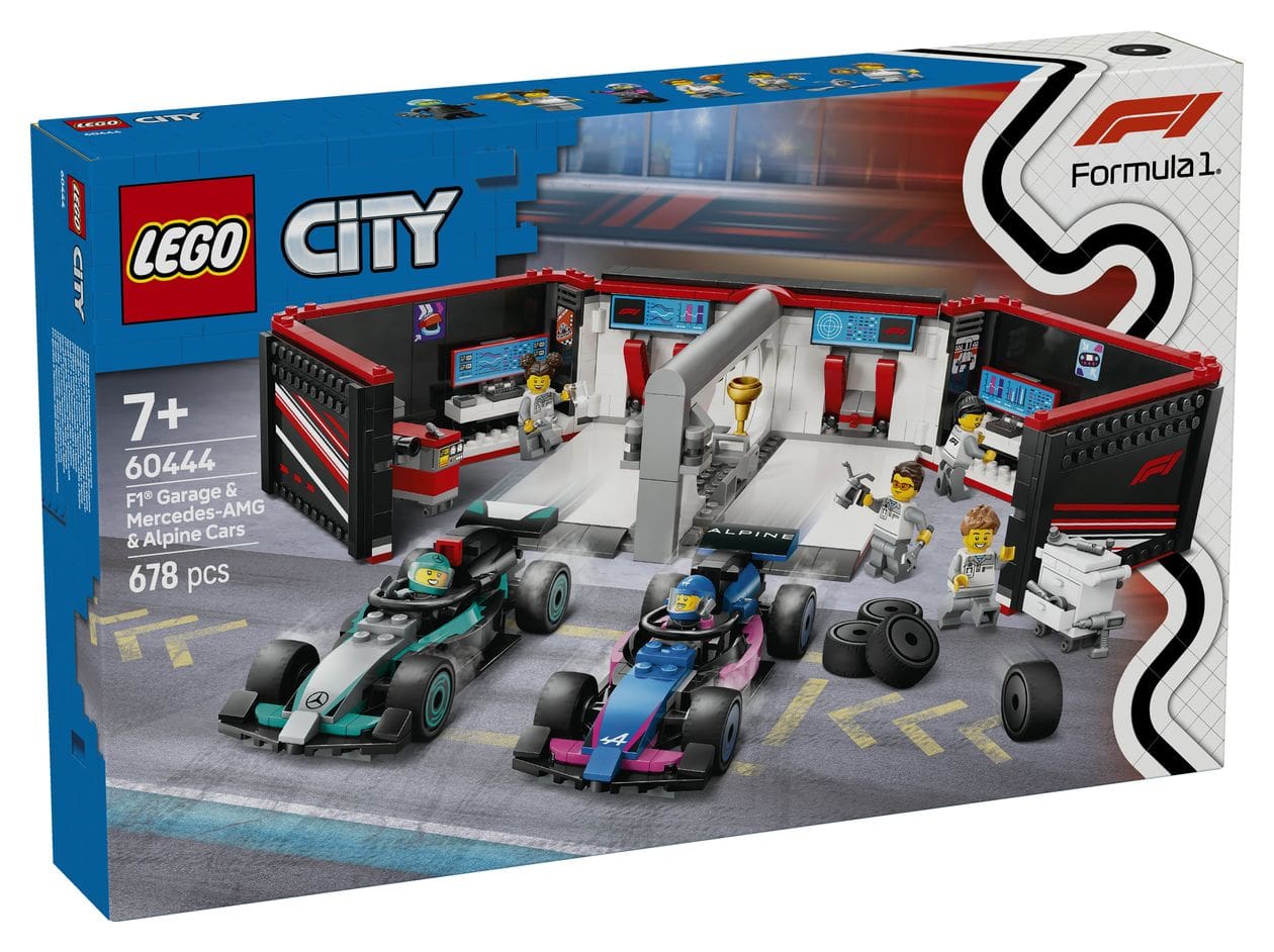 F1® Garage mit Mercedes-AMG & Alpine Rennautos 