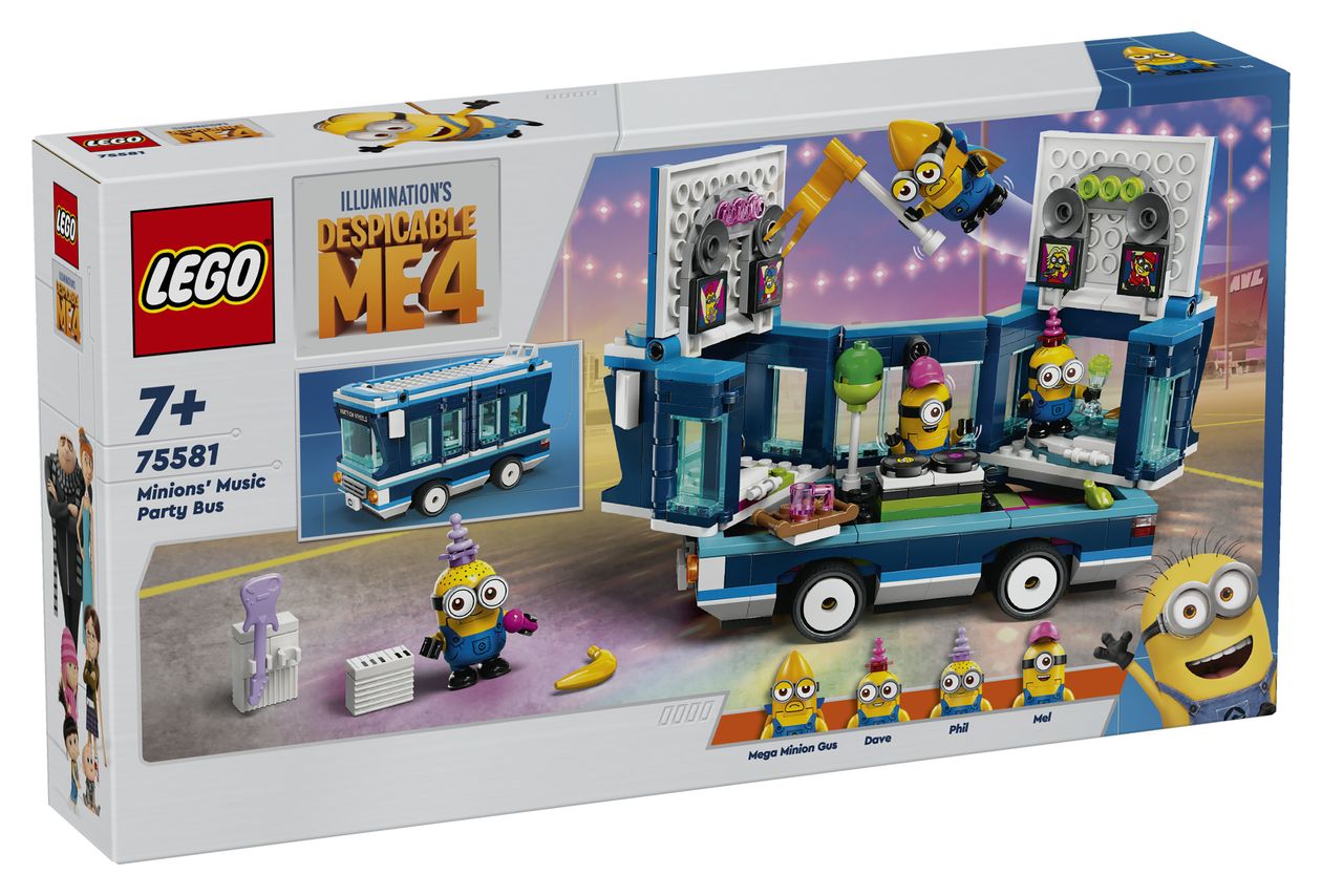 Ich Einfach unverbesserlich 4 Minions und der Party Bus Bauset 379 Teile  (Mehrfarbig) 