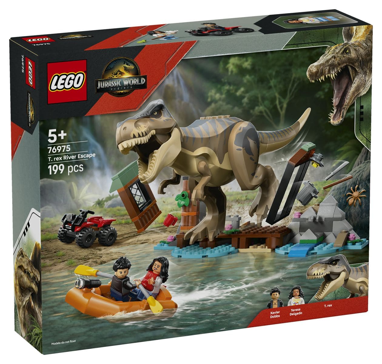 Jurassic World Flucht vor dem T.Rex Bauset 199 Teile  (Mehrfarbig) 