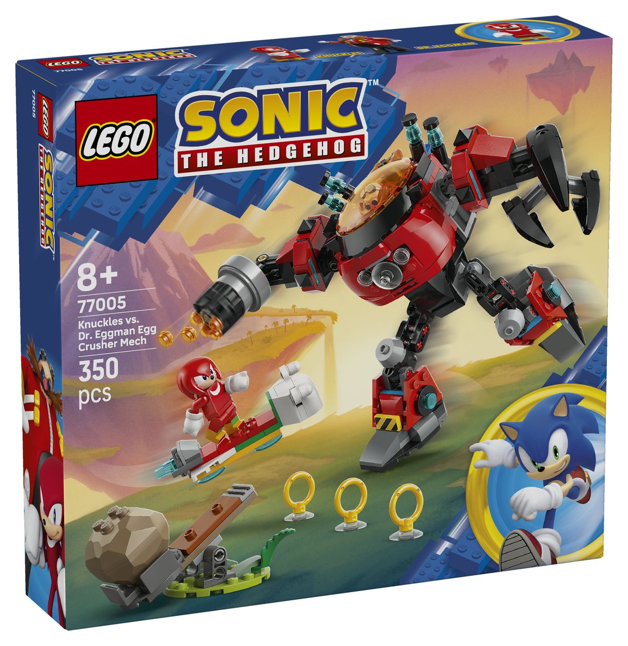 Sonic the Hedgehog Knuckles vs. Dr. Eggmans Egg Crusher Mech Bauset 350 Teile  (Mehrfarbig) 