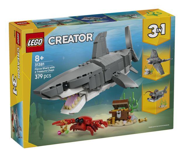 Wilder Hai mit Schatztruhe 