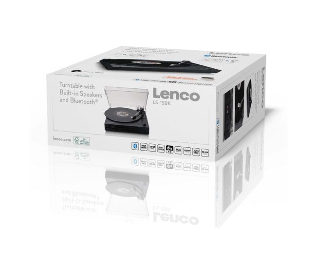 LS-15BK Audio-Plattenspieler mit Riemenantrieb  (Schwarz) 