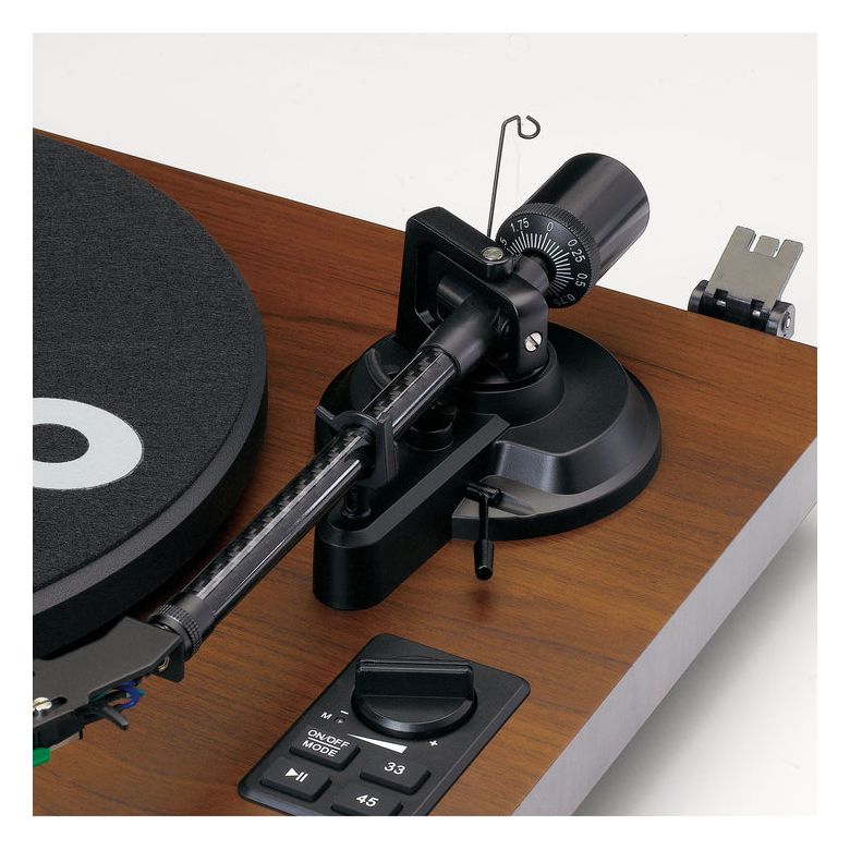 LS-600 Audio-Plattenspieler mit Riemenantrieb  (Schwarz, Holz) 