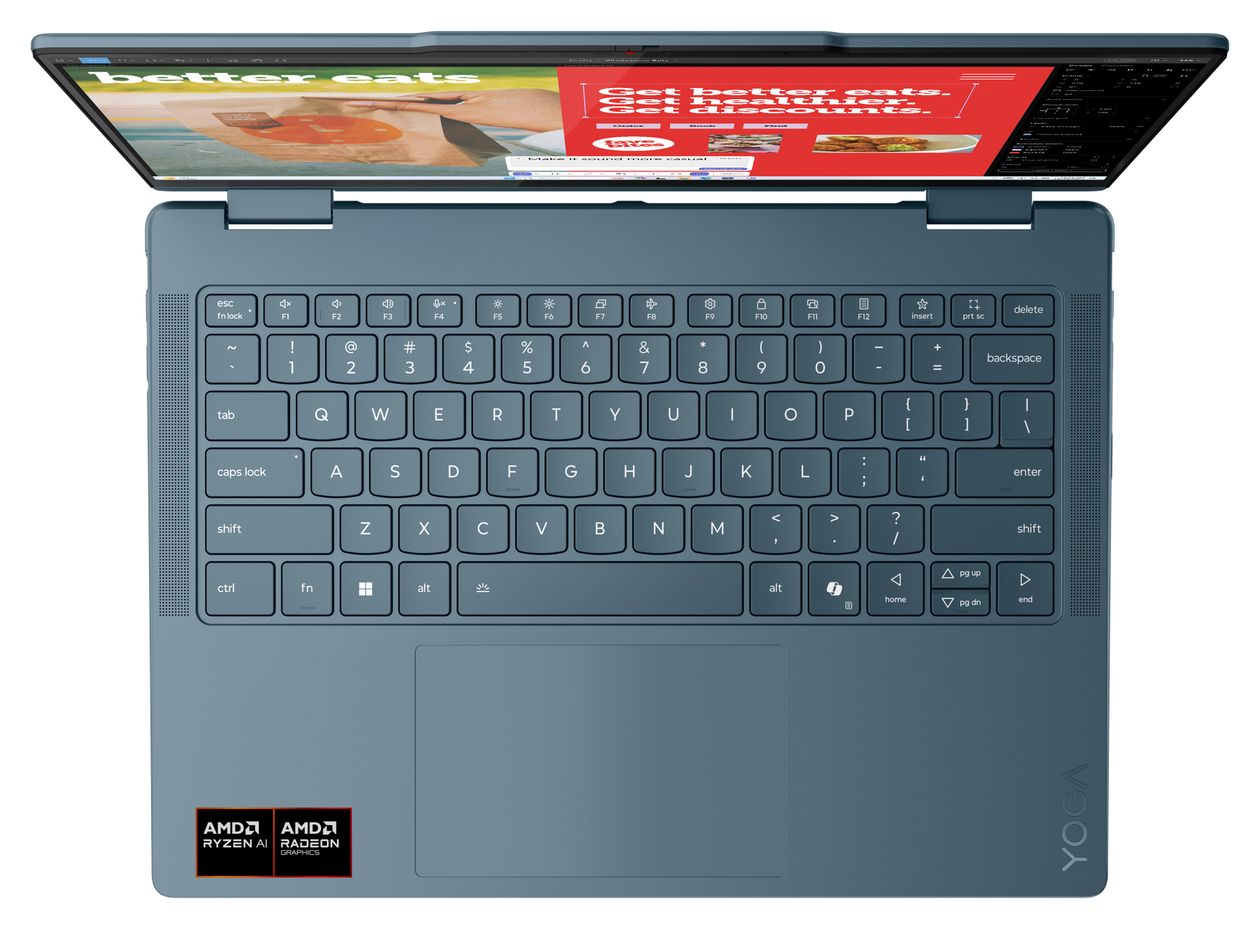 Yoga 7 4AKP10 Copilot+ WUXGA Notebook 35,6 cm (14 Zoll) 1920 x 1200 Pixel 16 GB Ram 512 GB SSD Windows 11 Home AMD Ryzen 5 max. 4,8 GHz intern  (Türkis) 