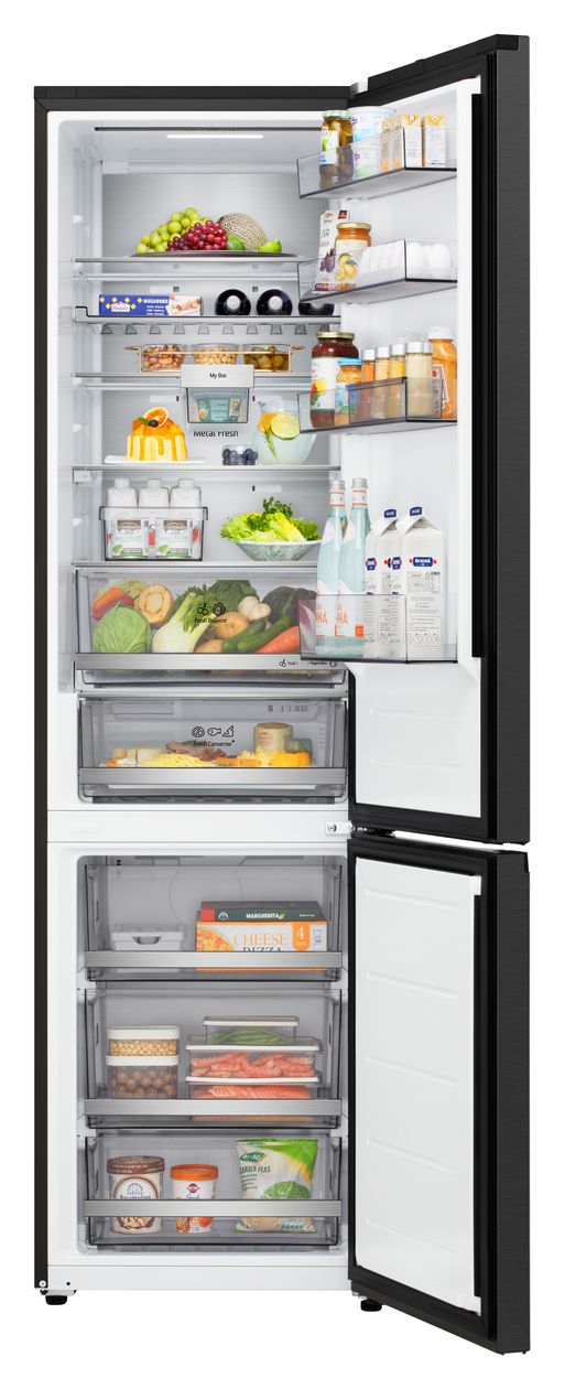 GBBS726BEV 262 l / 113 l Kühl-Gefrierkombi freistehend NoFrost 139 kWh Jahr  (Schwarz) 