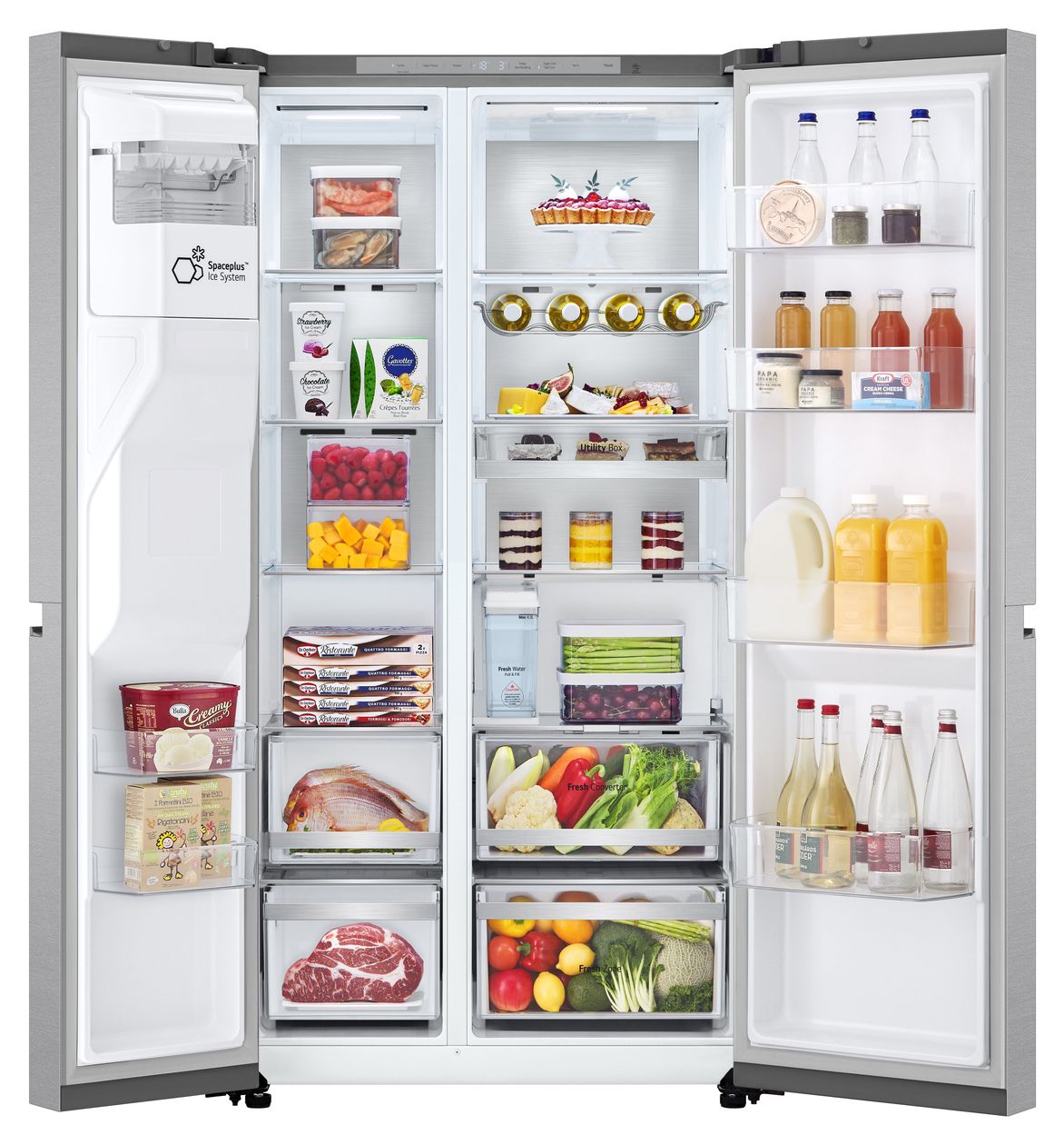 GSLE91MBAB Side-by-Side Kühl-/ Gefrierkombination 404 l / 219 l 175 kWh NoFrost 1790 mm x 913 mm  (Edelstahl) 