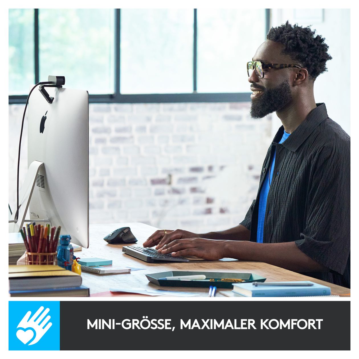 MX Keys Mini Minimalist LED Büro Tastatur RF Wireless + Bluetooth 2.4 GHz  (Grau) 