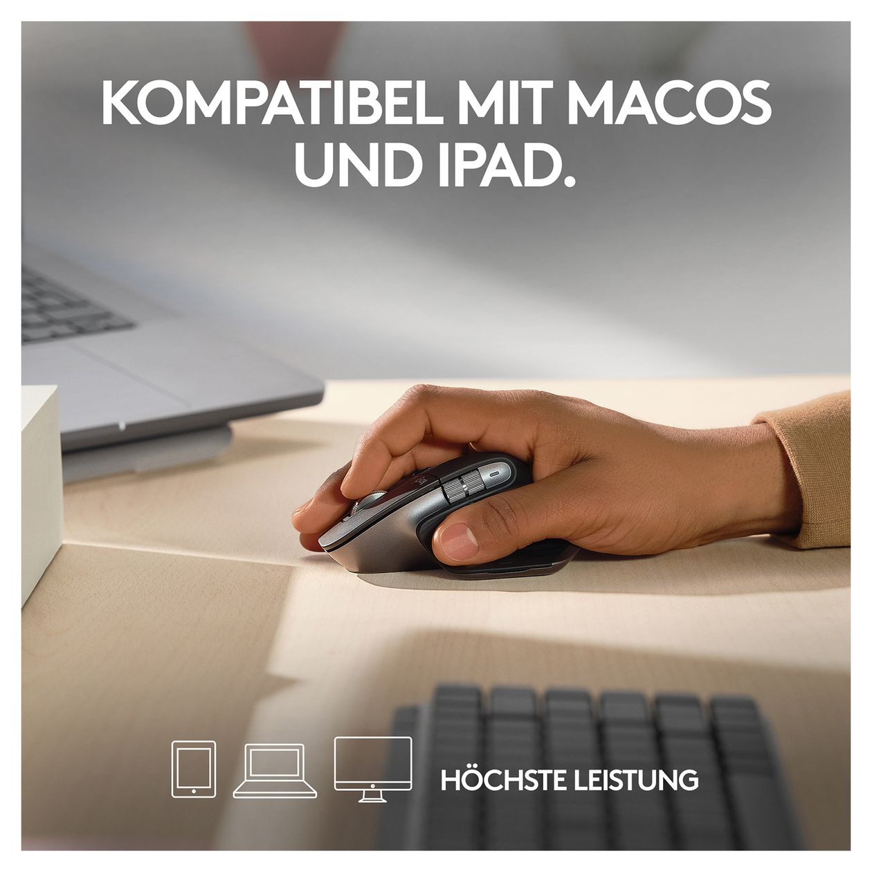 MX Master 3S for Mac 8000 DPI Büro Maus Laser  (Grau) 
