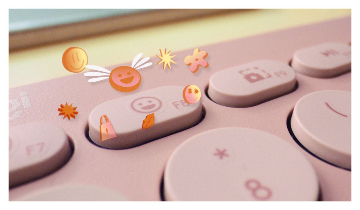 Pebble Keys 2 K380s Universal Tastatur Bluetooth  (Rose) 