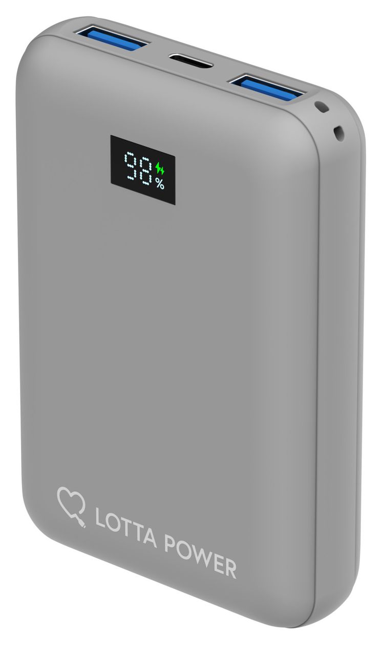 Mini 10000 mAh Powerbank USB Typ-C  (Grau) 