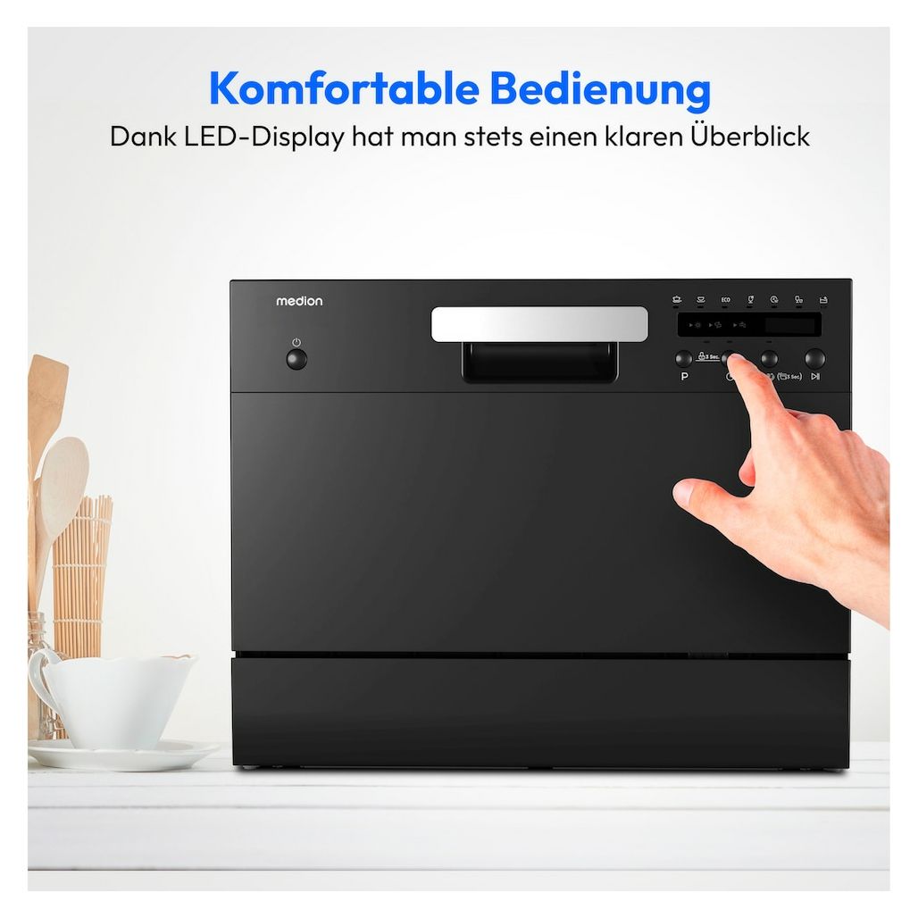 Life DWT60 MD37496 60 cm Geschirrspüler unterbaufähig Leise 6 Maßgedecke aquaStop Funktion 
