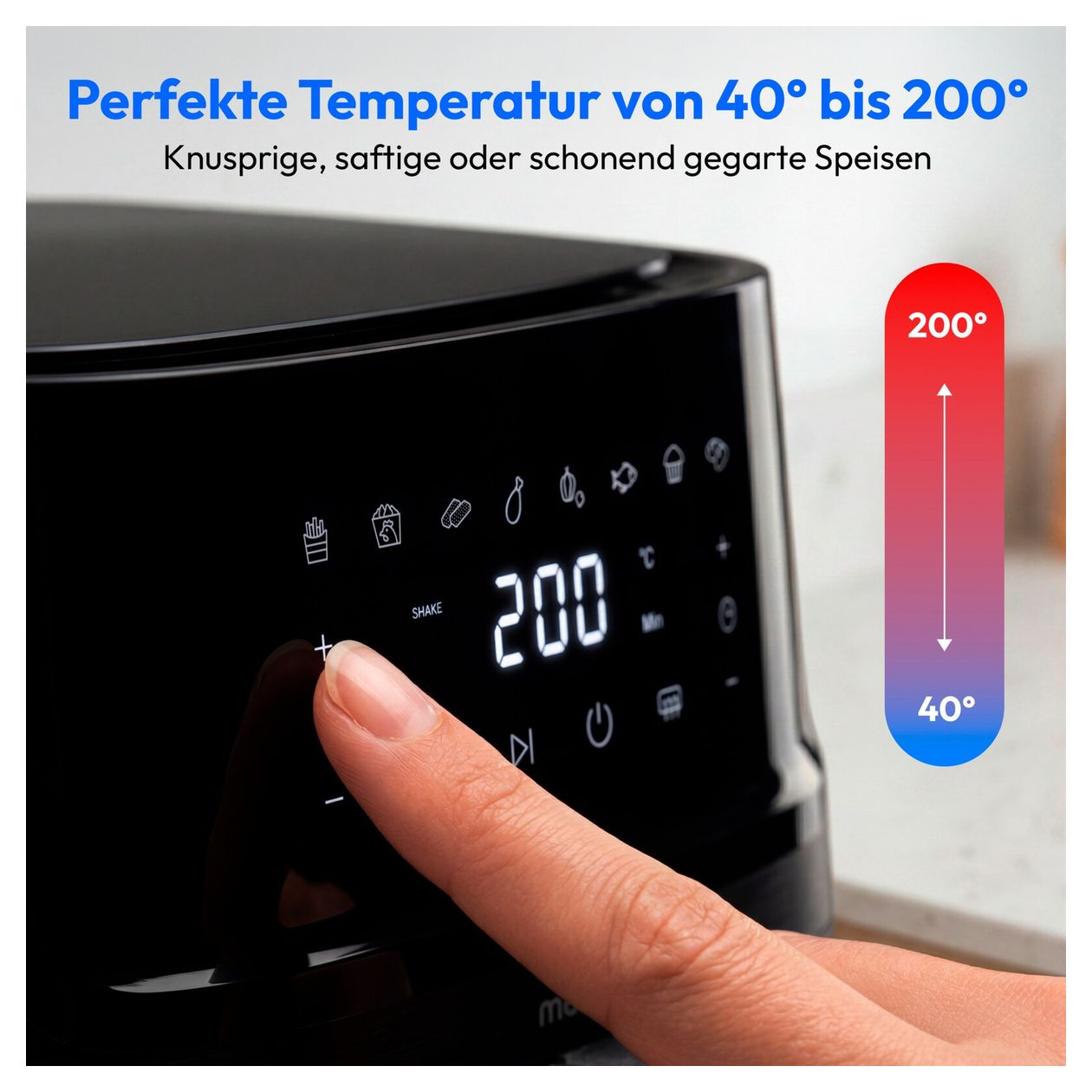 Life P15 XL Eigenständig Heißluftfritteuse 7,2 l 1650 W  (Schwarz) 
