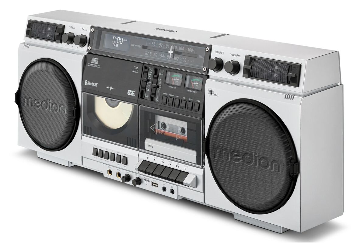 Life P66538 Retro Boombox DAB+, FM, PLL 20 W Bluetooth  (Weiß) 