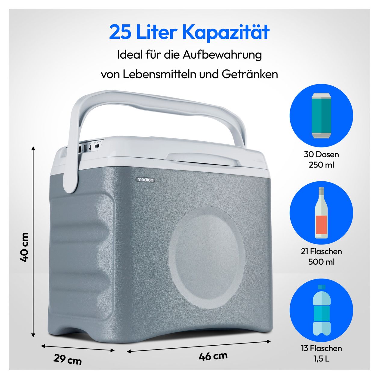 MD10735 25 l Kühlbox  (Silber) 