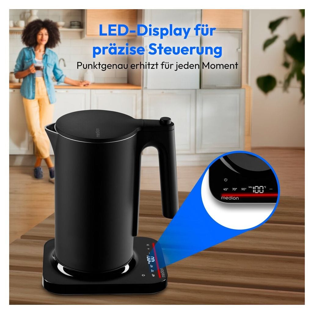 MD12106 1,5 l Wasserkocher 2200 W  (Schwarz) 