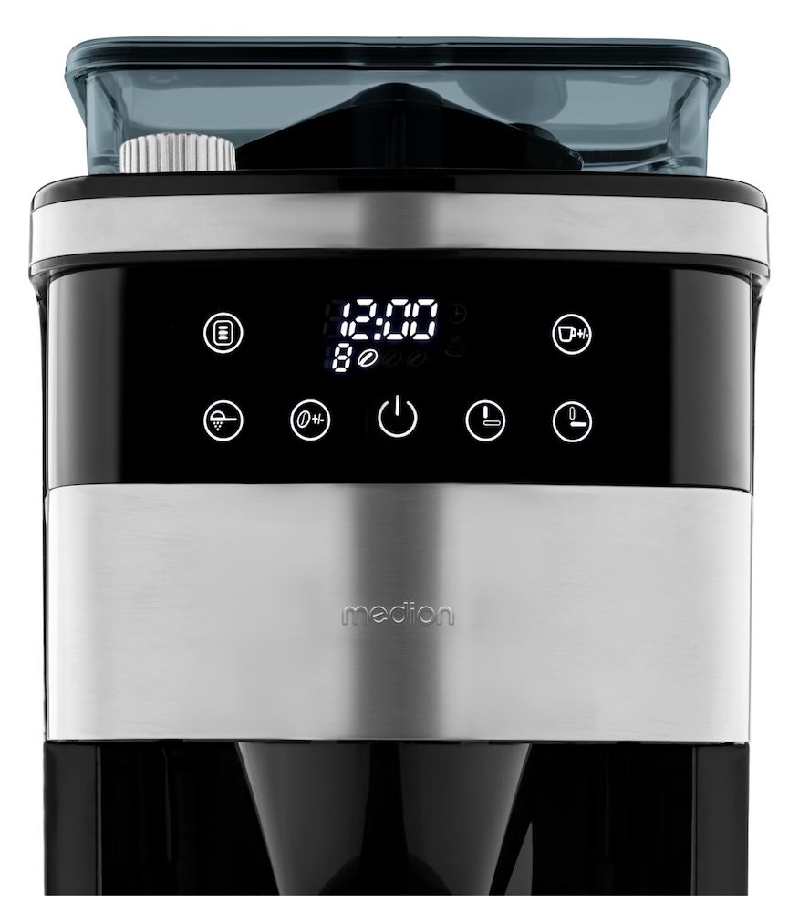 MD19911 8 Tassen Thermo Filterkaffeemaschine 1,0 l  (Schwarz, Edelstahl) 