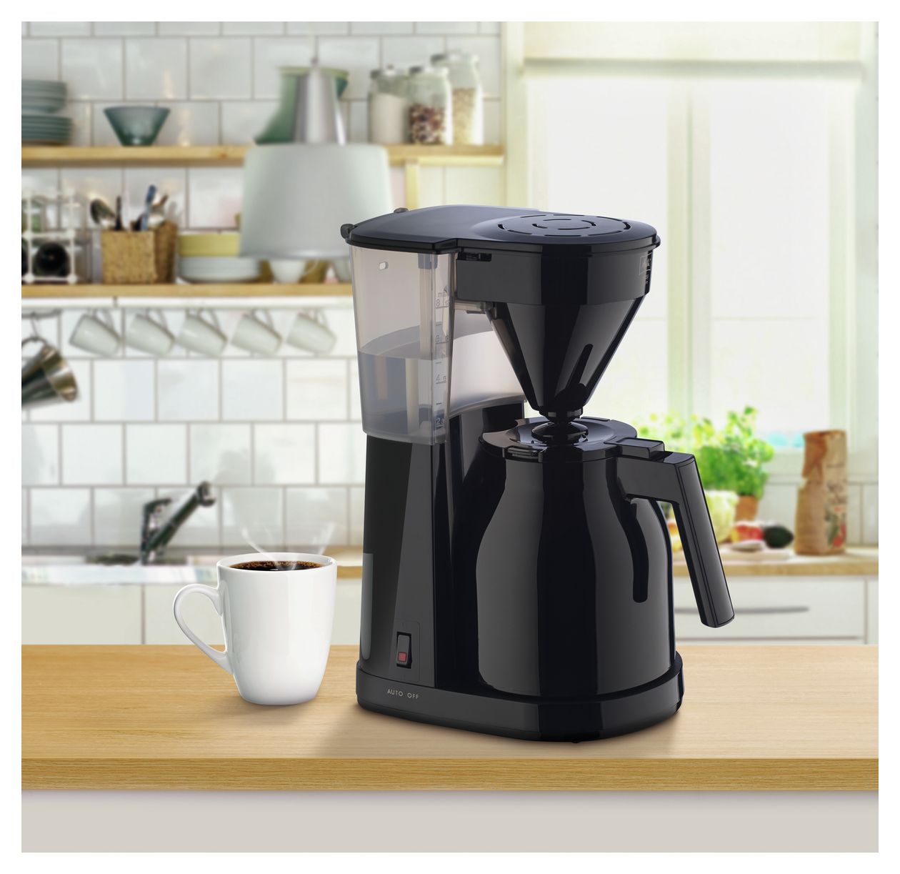 1023-06  Easy II Therm 8 Tassen Thermo Filterkaffeemaschine  (Schwarz) 