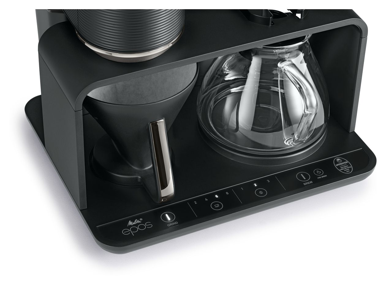 1024-01 Epos 8 Tassen Filterkaffeemaschine  (Schwarz, Silber) 