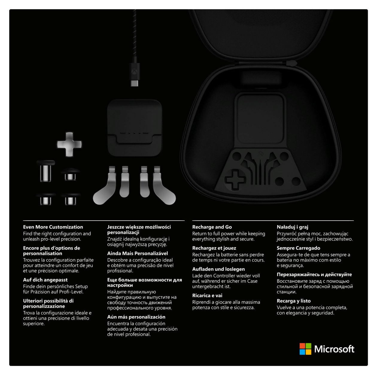 Xbox Elite Wireless Controller Series 2 – Complete Component Pack Spiele-Controllerzusatz PC, Xbox One Elite Series 2  (Schwarz, Silber) 