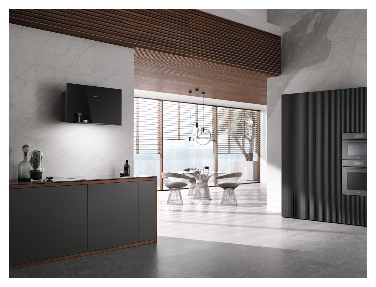 DA9092W Abluft/Umluft Dunstabzugshaube/Esse Wand 88 cm (Schwarz) 