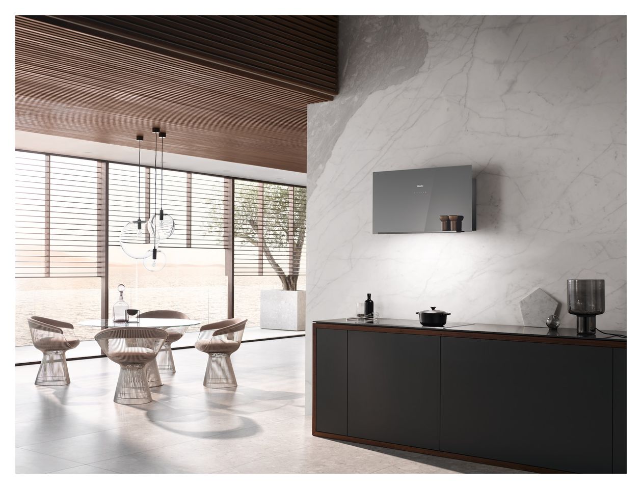 DA9092W Abluft/Umluft Dunstabzugshaube/Esse Wand 88 cm (Grau) 