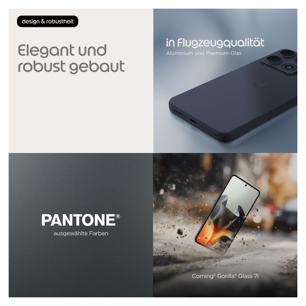 Edge 70 max 256 GB 5G Smartphone 17,3 cm (6.8 Zoll) Android 50 MP Dual Kamera Dual Sim WiFi 7 (PANTONE Dark Shadow) 