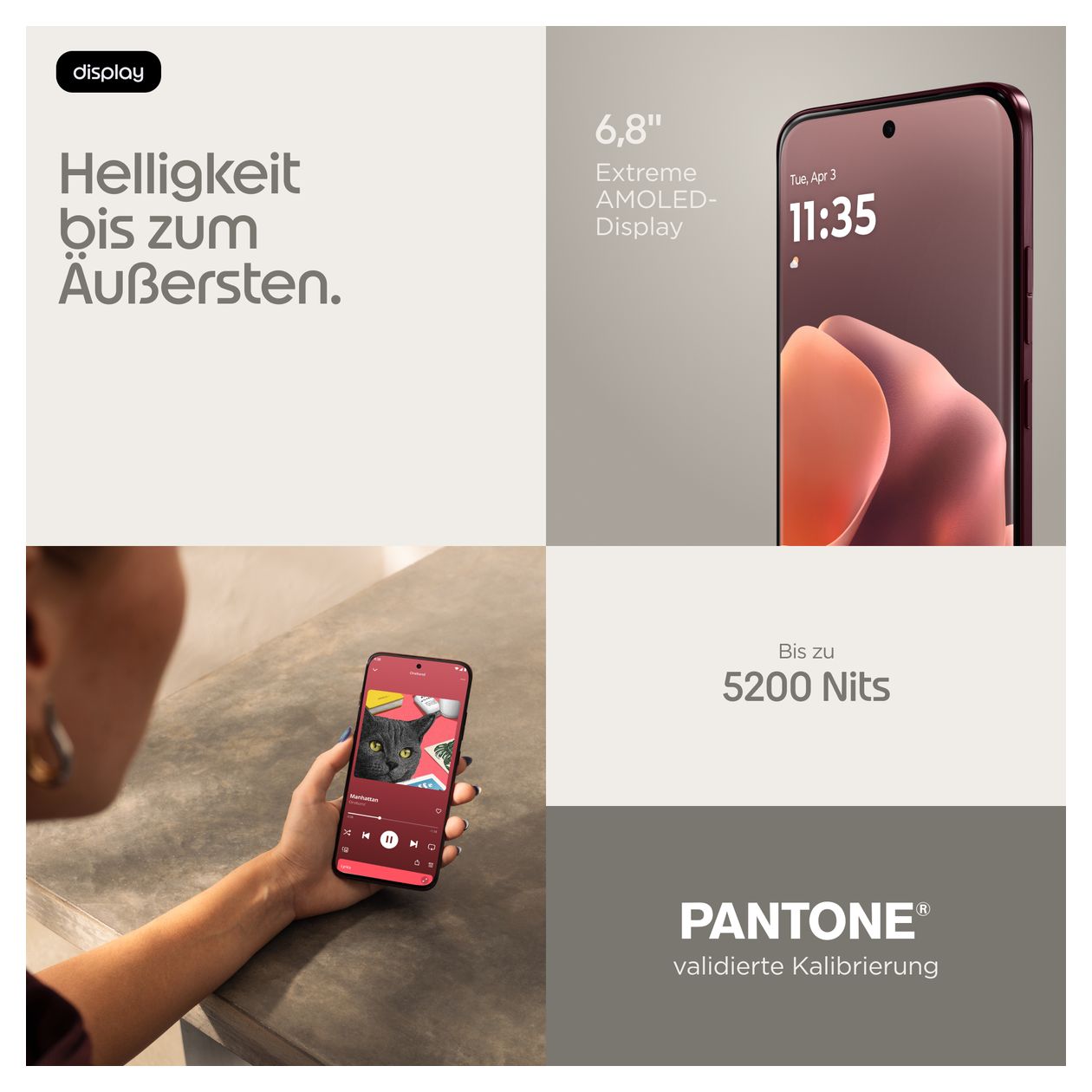edge 70 Pro 256 GB 5G Smartphone 17,2 cm (6.78") Android 50 MP Dreifach Kamera Dual Sim WiFi 6E (PANTONE Zinfandel) 