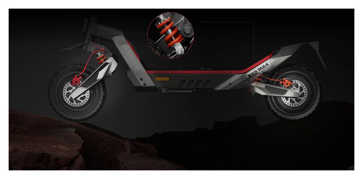 XT5 Max 700 W E-Scooter 899 Wh 110 km Reichweite 35,6 kg  (Schwarz, Grau, Rot) 
