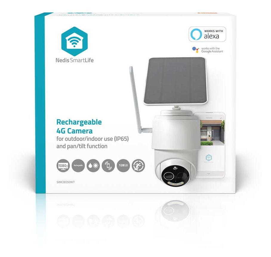 SmartLife SIMCBO50WT 1920 x 1080 Pixel IP-Sicherheitskamera IP65 4G Außen Nachtsicht  (Weiß) 