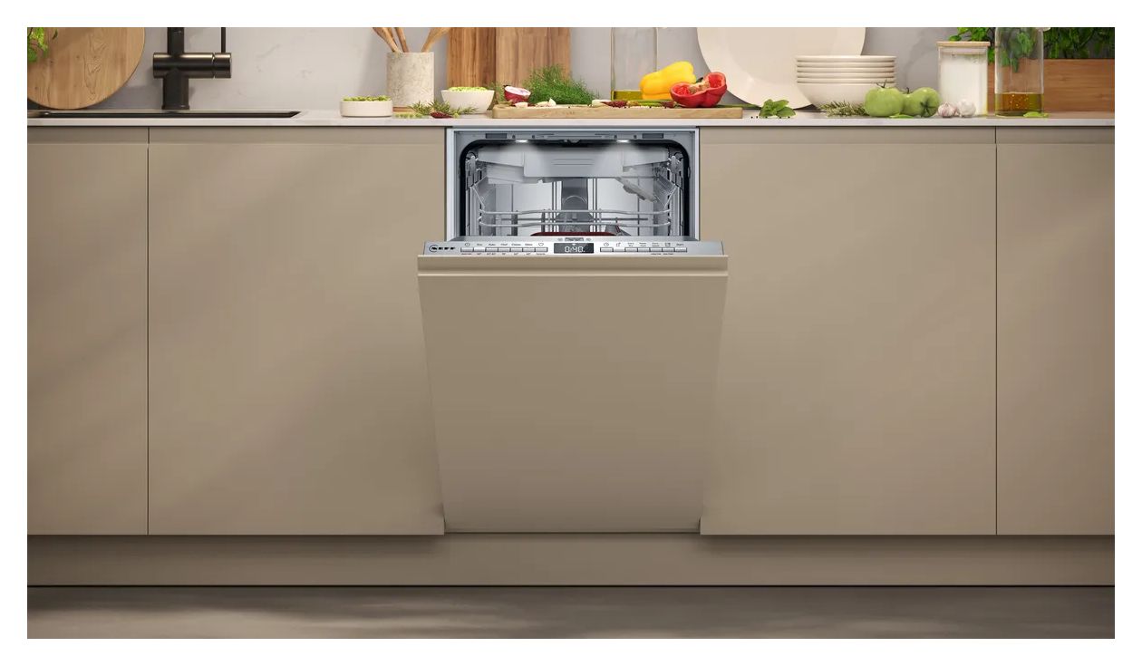 N50 S855EMX34E 45 cm Geschirrspüler vollintegriert (ohne Front) Leise 10 Maßgedecke aquaStop Funktion Wärmetauscher/Türöffnungstrocknung 
