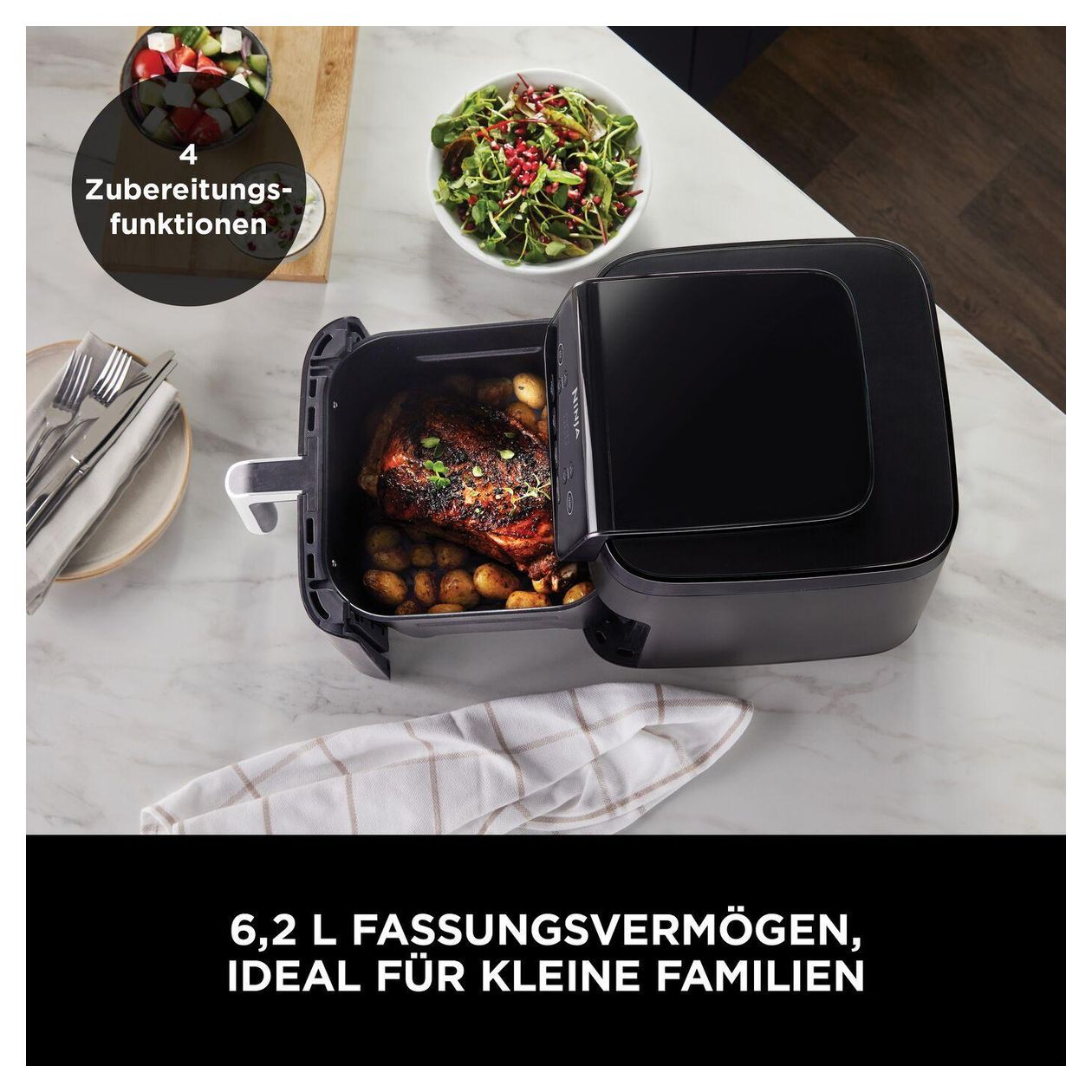 AF170EU Heißluftfritteuse 6,2 l 2000 W  (Schwarz) 