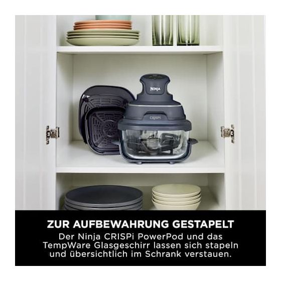 FN101EU Crispi Heißluftfritteuse 3,8 l 1700 W (Blau, Grau, Transparent) 