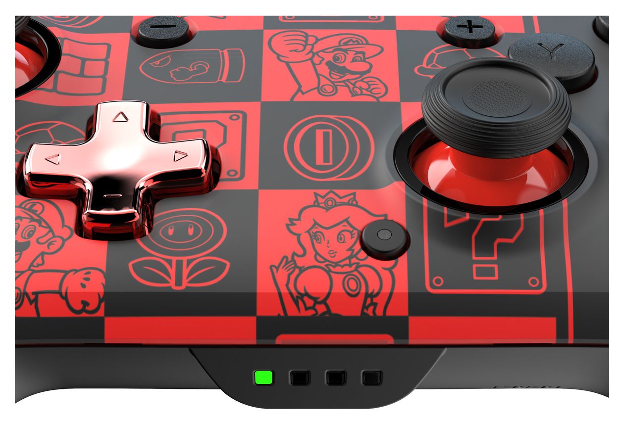 Rematch Glow Super Mario Super Icons Analog / Digital Gamepad für Nintendo Switch, Nintendo Switch OLED  (Schwarz, Grün, Rot) 