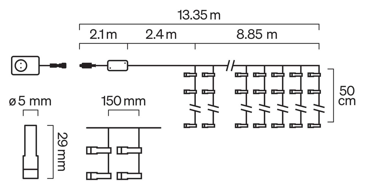 Festavia Eiszapfen Lichterkette – 8,5 m, 250 LEDs 