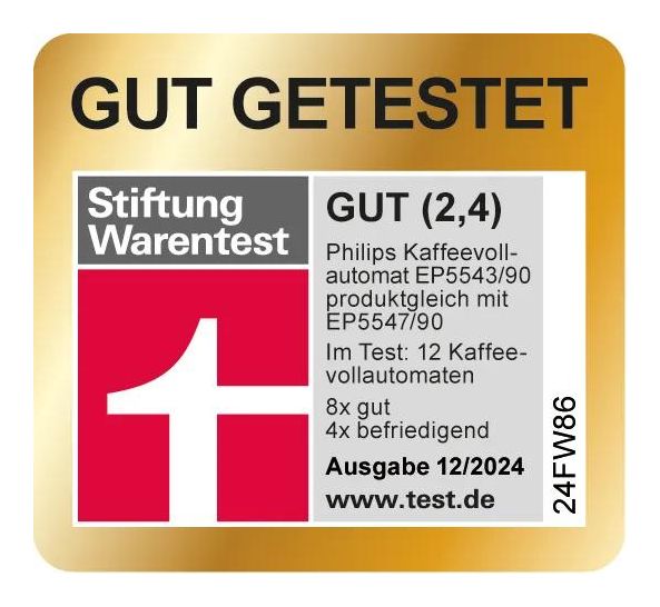 Series 5500 EP5543/90 LatteGo Kaffeevollautomat 15 bar 1,8 l 275 g  (Grau) 