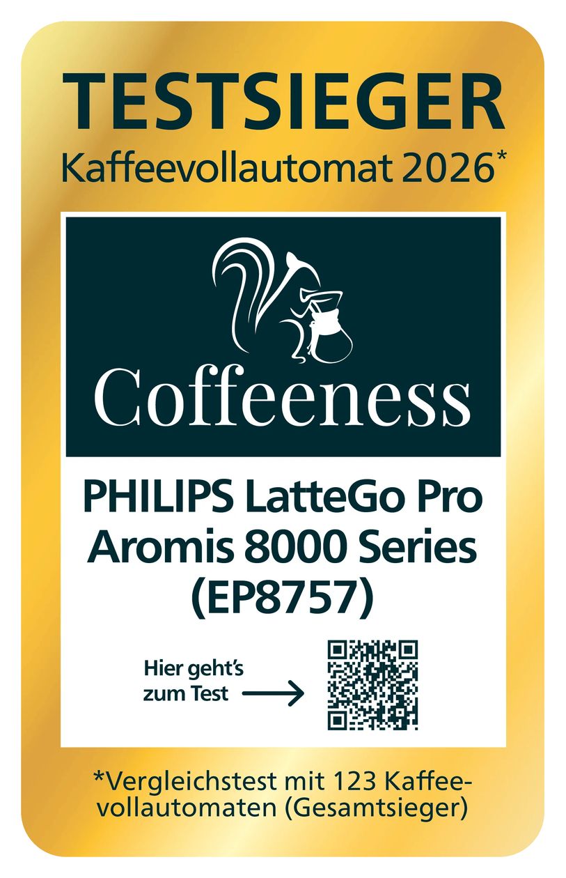 Series 8000 EP8757/92 LatteGo Pro Aromis Kaffeevollautomat 15 bar 1,9 l 275 g  (Grau) 