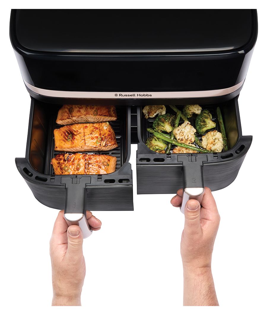 27680-56	SatisFry Dual Basket Doppel Heißluftfritteuse 9 l 2800 W  (Schwarz) 