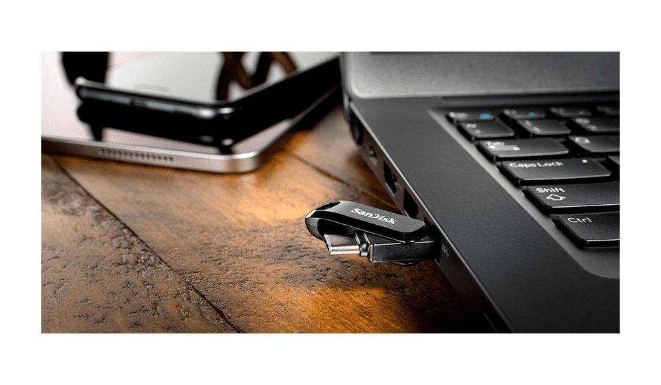 Ultra Dual Drive Go USB Type-A / USB Type-C Stick 64 GB  (Schwarz) 