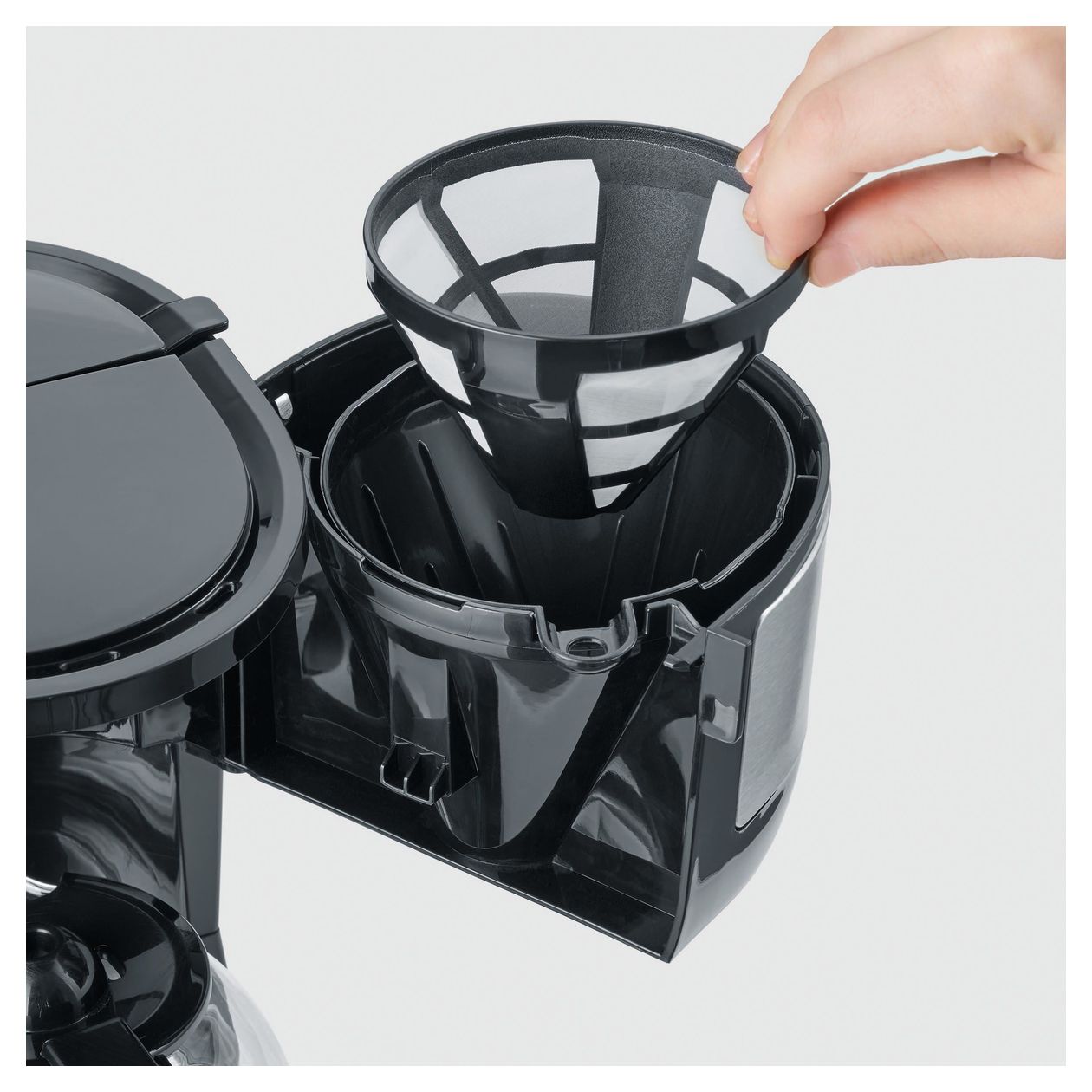 KA4819 4 Tassen Filterkaffeemaschine  (Schwarz, Edelstahl) 