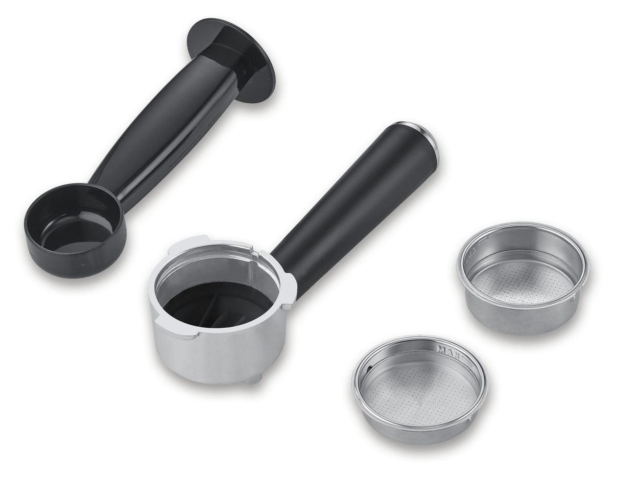 KA5997 Newspresa Siebträger Kaffeemaschine 20 bar 1350 W (Schwarz, Gebürsteter Stahl, Chrom) 