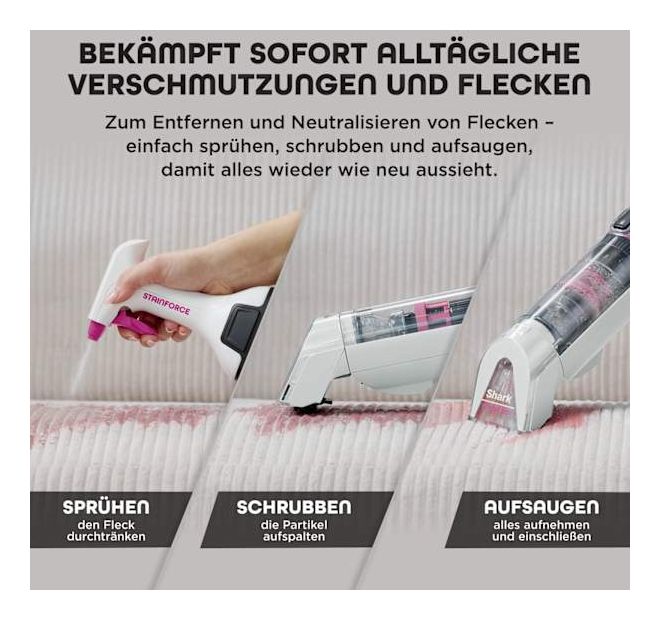 HX100EUT StainForce Handstaubsauger Beutellos (Schwarz, Pink, Weiß) 