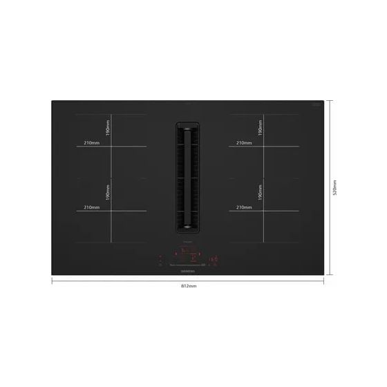 iQ500 ED87BHQ26E autarkes 80 cm Induktionskochfeld 4 Kochzonen mit integriertem Dunstabzug 