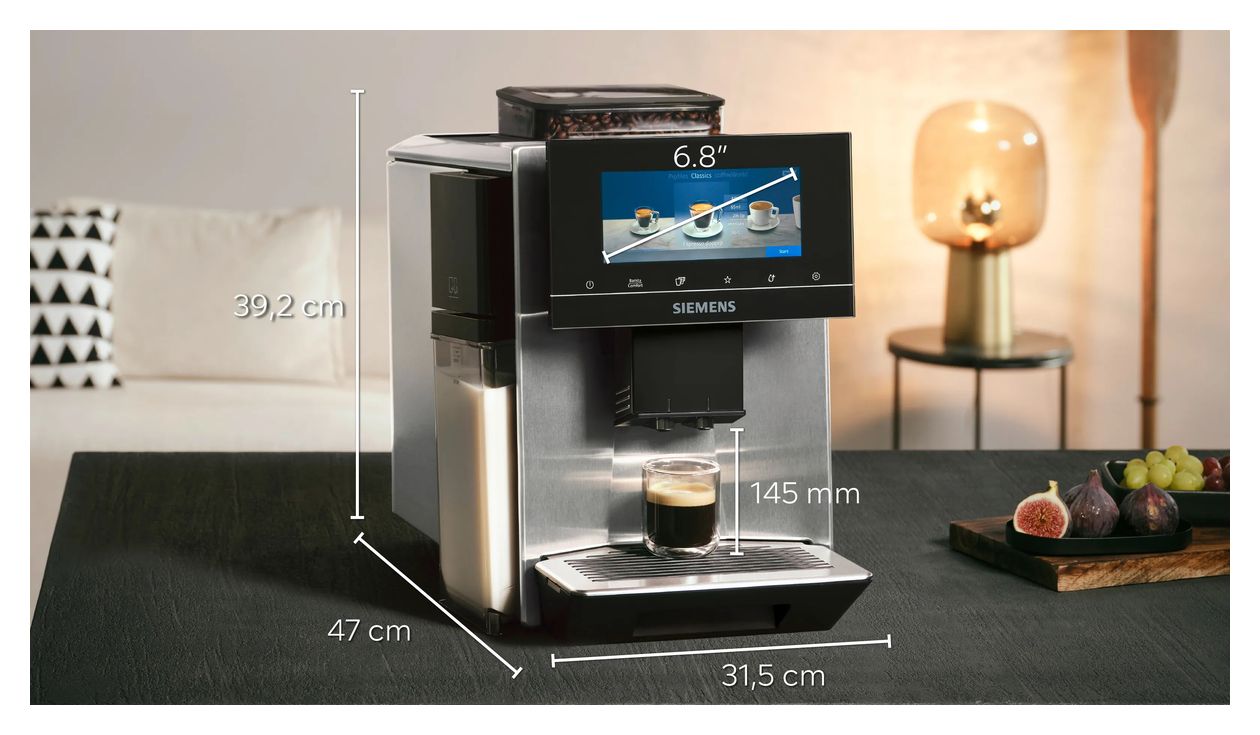 EQ900 TQ903DZ3 plus Kaffeevollautomat 19 bar 2,3 l 410 g  (Schwarz, Edelstahl) 
