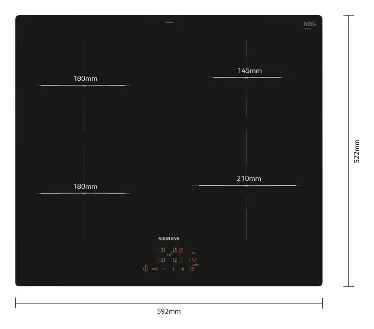 EQPOWER33I (HB013FBB1 + EU611BEB6E) Backofen-Set normal mit autarkem 60 cm Induktions Kochfeld 