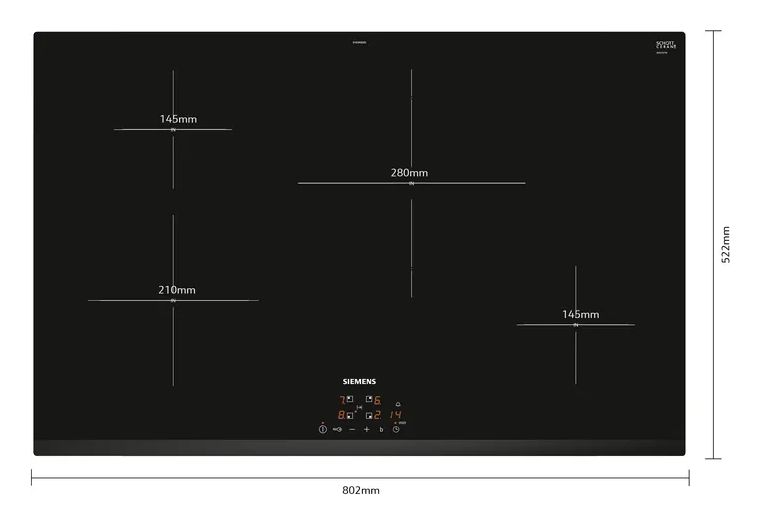 EQPOWER35I (HB013FBB1 + EH83KBEB5E) Backofen-Set normal mit autarkem 80 cm Induktions Kochfeld 
